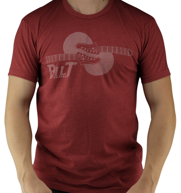 Horizontal Headstock T-shirt, Cardinal